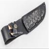 DamaskerUS 7.5" Custom Handmade Pure Leather Sheath for Blade Knife Engraved New - Black view 1