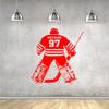Custom Name and Number Personalized Hockey Player Wall Decal - Choose Your Name and Number Goalie Player Jerseys Sport Vinyl Sticker Decor Kids Bedroom Des-7 view 1