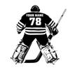 Custom Name and Number Personalized Hockey Player Wall Decal - Choose Your Name and Number Goalie Player Jerseys Sport Vinyl Sticker Decor Kids Bedroom Des-7 view 2