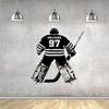 Custom Name and Number Personalized Hockey Player Wall Decal - Choose Your Name and Number Goalie Player Jerseys Sport Vinyl Sticker Decor Kids Bedroom Des-7 view 3