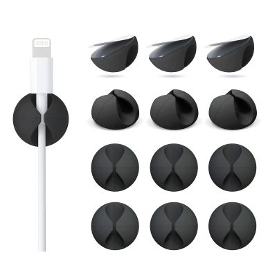 12 Pack Cable Clips, Znben Cord Organizer Holder Adhesive Cable Management Charger Wire Holder Clips for Desk, Home, Office, Car, Cubicle, Nightstand Black