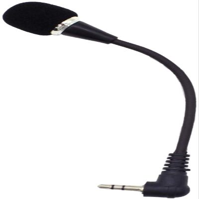 Alishaday Mini Microphone Mini Notebook Mic 3.5 mm Socket Notebook Microphone, Compatible for PC Laptop Notebook (1 Piece/Black)