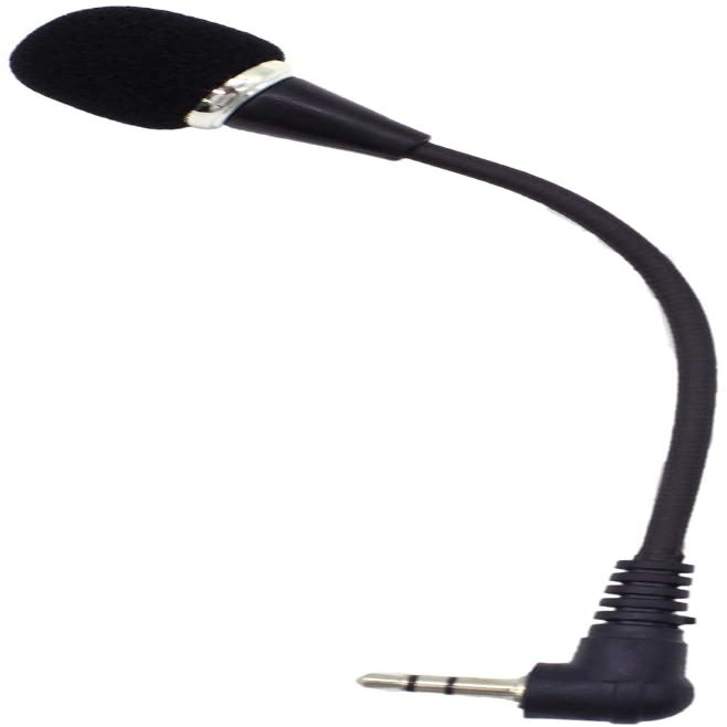 Alishaday Mini Microphone Mini Notebook Mic 3.5 mm Socket Notebook Microphone, Compatible for PC Laptop Notebook (1 Piece/Black)