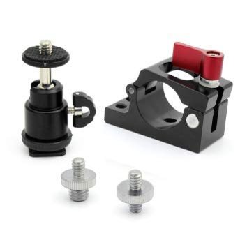 BGNing 25mm 22mm Rod Clamp Monitor Mount Bracket Holder Cold Shoe Adapter Compatible with DJI, Ronin M, Zhiyun Crane2 Plus Crane V2 Gimbal Stabilizer (25-27mm w BallHead)