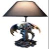 ICE Armor 24.5" Fantasy Collectible Dragon Statue Table Lamp Wrap Around Cross with Fabric Light Shade for Gothic and Medieval Dcor (71792Purple/Green) view 3