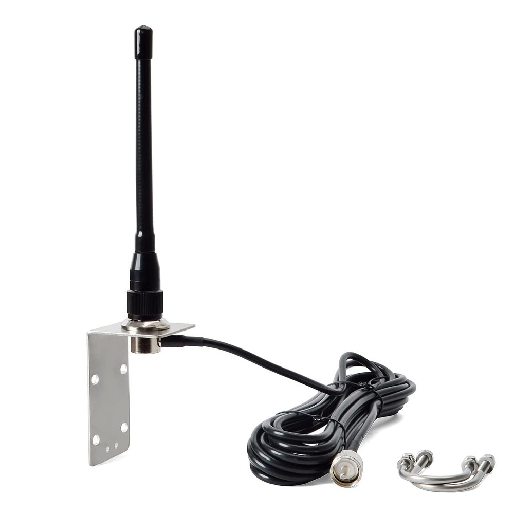 UAYESOK Small VHF Marine Antenna 159V Stubby Boat Antenna W/16.4ft RG-58 coaxial Cable, L-Mount Bracket, Easy to Install
