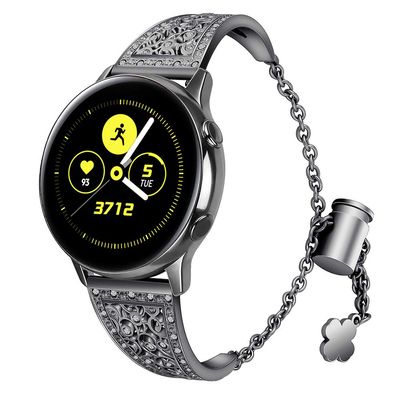 AISPORTS Compatible for Samsung Galaxy Watch 5/5 Pro Band for Women, 20mm Slim Bling Glitter Diamond Metal Bracelet Replacement Band for Galaxy Watch 6/6 Classic/4/4 Classic/3 41mm/Active2/Active/42mm