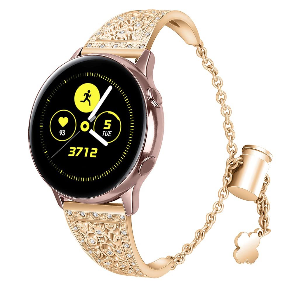 AISPORTS Compatible for Amazfit GTS 4/GTS 4 Mini/GTS 3/GTS 2/GTS Band for Women, 20mm Slim Bling Glitter Diamond Metal Bracelet Replacement Band for Amazfit Active/GTR Mini/GTR 42mm/Bip 3/Bip 3 Pro