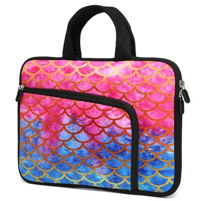 11 11.6 12 12.5 inch Laptop Carrying Bag Chromebook Case Notebook Ultrabook Bag Tablet Cover Neoprene Sleeve with Extra Pockets for Apple MacBook Air Samsung Google Acer HP DELL Asus (Mermaid Scale)
