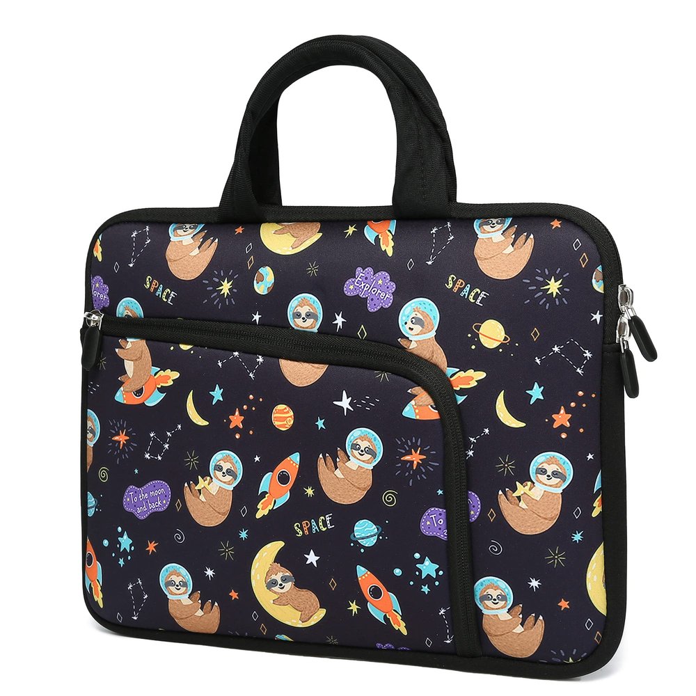11 11.6 12 12.1 12.5 inch Laptop Carrying Bag Chromebook Case Notebook Ultrabook Bag Tablet Cover Neoprene Sleeve with Extra Pockets For Apple MacBook Air Samsung Google Acer HP DELL Asus (Cute Sloth)