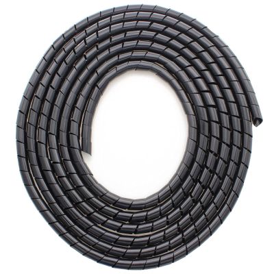 CSZD Spiral Cable Wrap,10ft  1/4 inch Spiral Wire Wrap Cord Covers Bundle Sleeve Hose for PC TV Computer Electrical Wire Organizer,Tangle Stop Cord Cover and Detangler,Black