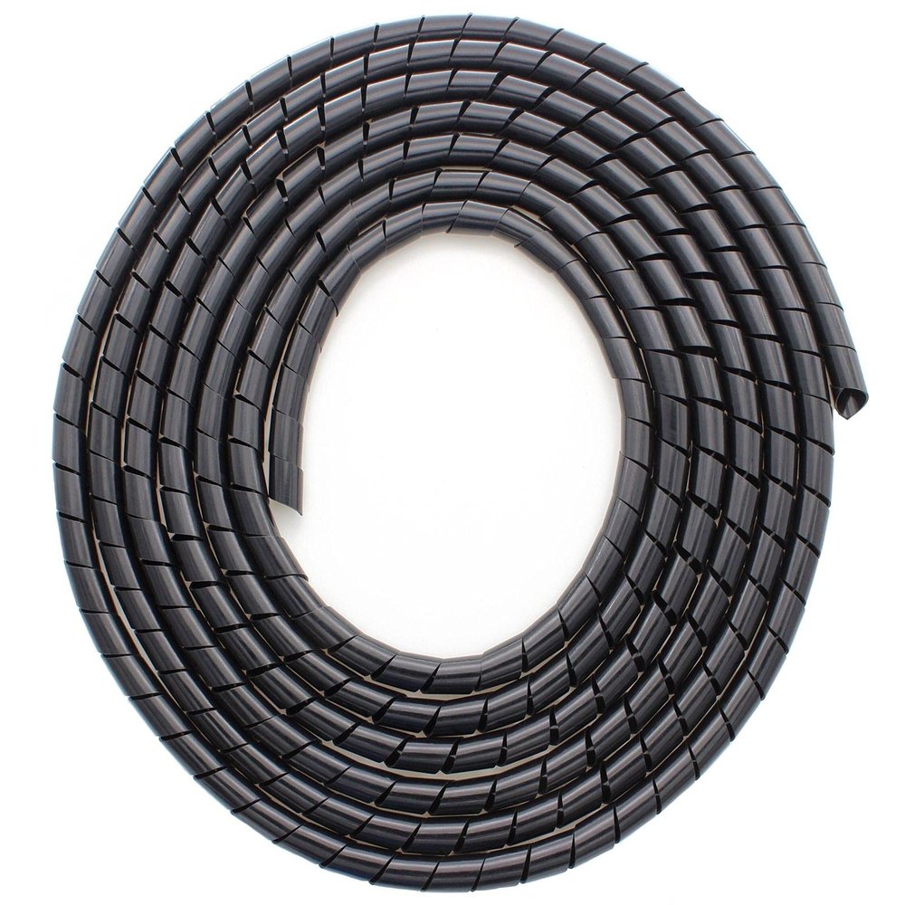 CSZD Spiral Cable Wrap,10ft  1/4 inch Spiral Wire Wrap Cord Covers Bundle Sleeve Hose for PC TV Computer Electrical Wire Organizer,Tangle Stop Cord Cover and Detangler,Black