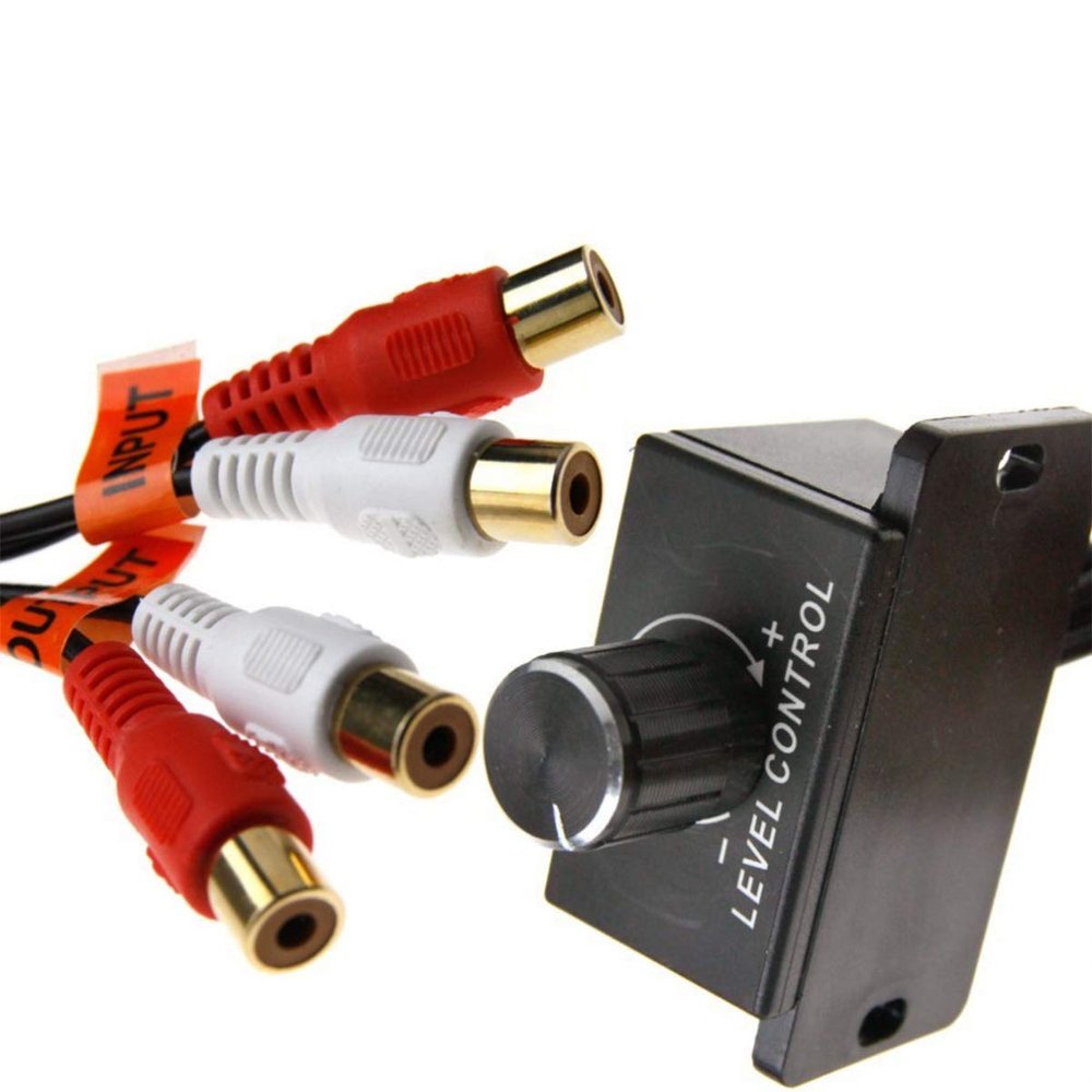FAVOMOTO Car Stereo Audio Remote Level Control Knob Volume for Amplifiers Easy Installation with Connectors Casing for Optimal Music Signal Transmission