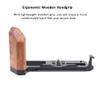 Camera Hand Grip for Fuji Fujifilm XT4 X-T4, Aluminum Alloy Video Bracket Accessories with Arca Swiss Plate, Wooden Side Grip and Cold Shoe Mount view 2