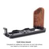 Camera Hand Grip for Fuji Fujifilm XT4 X-T4, Aluminum Alloy Video Bracket Accessories with Arca Swiss Plate, Wooden Side Grip and Cold Shoe Mount view 3