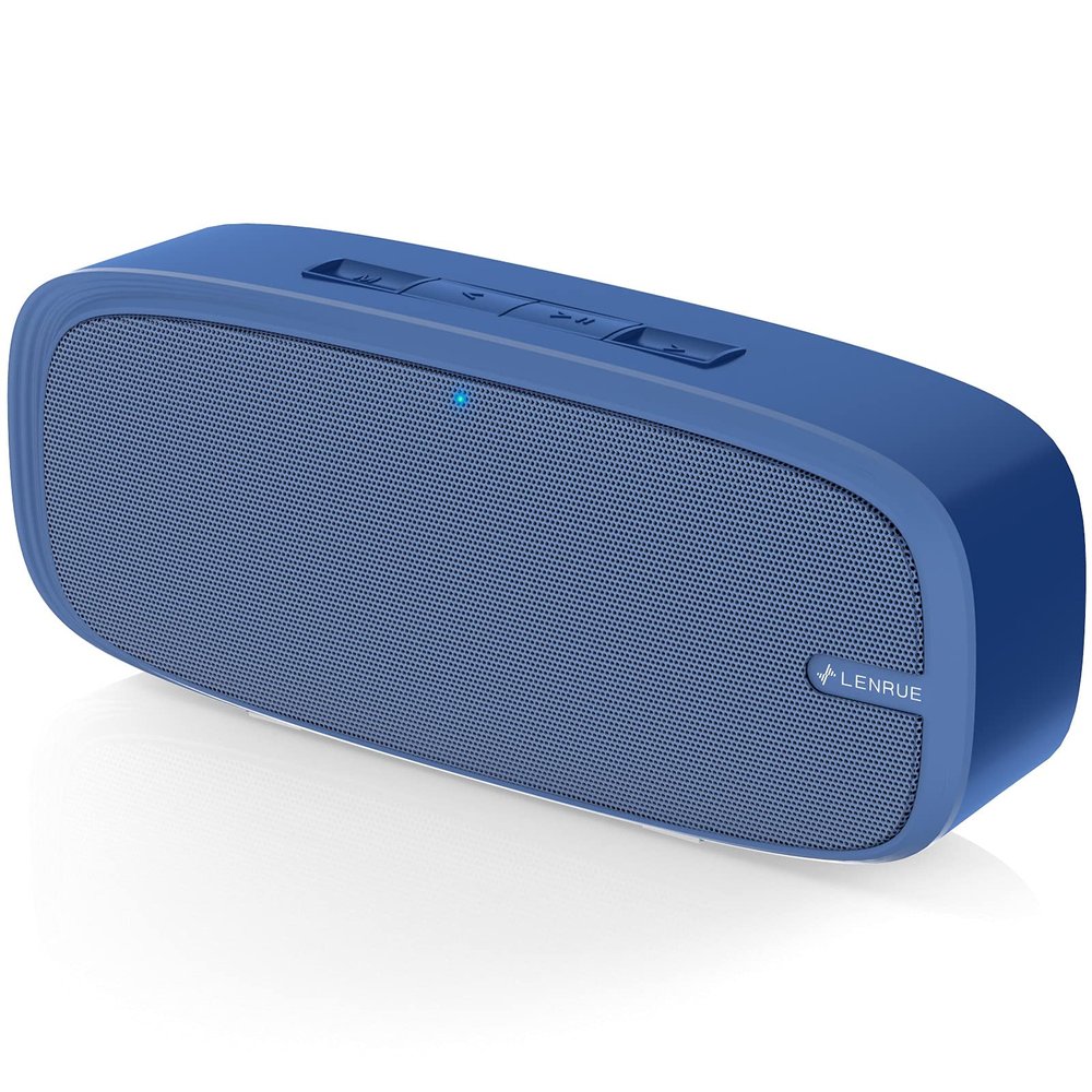 LENRUE Bluetooth Speaker, Wireless Portable Speaker with Loud Stereo Sound, Rich Bass, 12-Hour Playtime, Built-in Mic. Perfect for iPhone, Samsung and More (Blue)