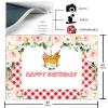 Avezano Picnic Birthday Party Backdrop for Girl Blush Pink Floral Red Gingham Birthday Party Photography Background Girl Summer Park Birthday Party Decoration Photoshoot (8x6ft) view 2