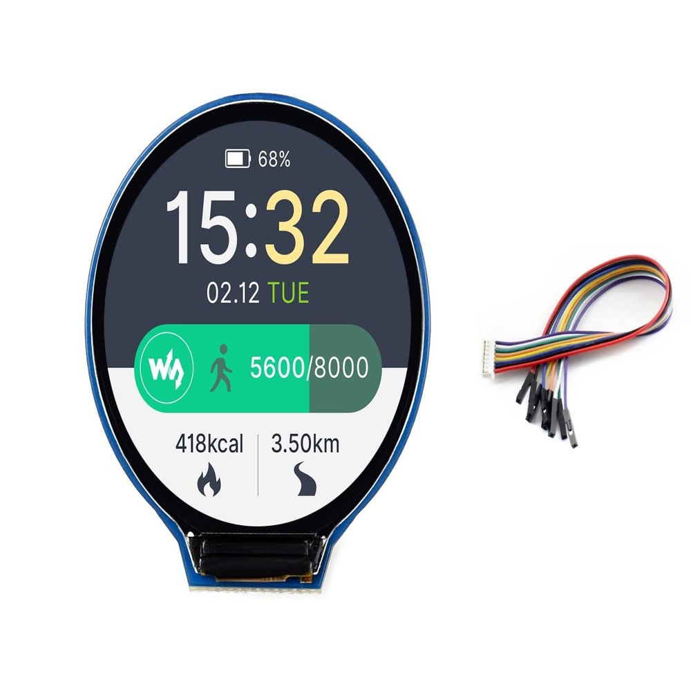 1.28inch Round LCD Display Module 240240 Resolution 65K RGB LCD HAT for Raspberry Pi 4B/3B+/3B/2B/Zero/Zero W/Zero WH, Jetson Nano,Arduino, STM32,Embedded GC9A01 Driver, SPI Interface