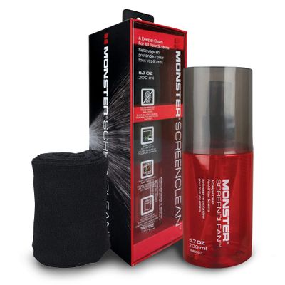 Monster 6.7 oz. Spray Screen Cleaner Kit with Microfiber Cloth for Electronic Devices Ideal for LED, LCD, OLED, Smart TV, Computer Monitors, Laptops, iPad, and iPhone Screens
