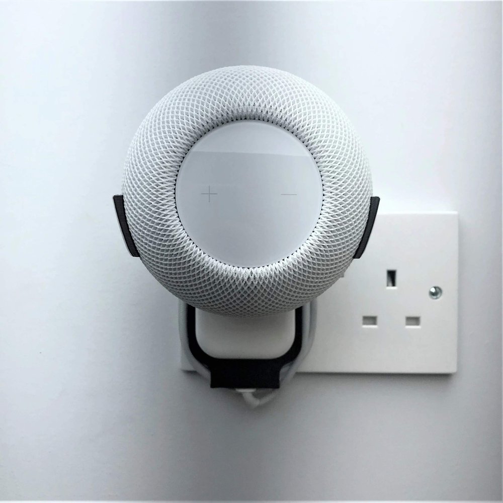 3D Cabin Plug Mount Bracket Holder Holster Compatible with Apple HomePod Mini Siri Black