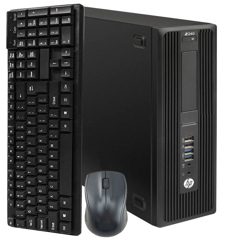 HP Z240 Small Form Computer Desktop PC, Intel Core i5 6500 3.2GHz Processor, 32GB DDR4 Ram, 1TB SSD, WiFi | Bluetooth, Wireless Keyboard & Mouse, Windows 11 (Renewed)