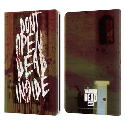 Head Case Designs Officially Licensed AMC The Walking Dead Do Not Open Typography Leather Wallet Case Compatible with Kindle Paperwhite 1/2 / 3