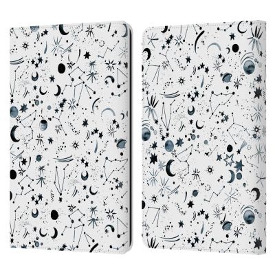 Head Case Designs Officially Licensed Ninola Astrology Space White Patterns 4 Leather Wallet Case Compatible with Kindle Paperwhite 1/2 / 3