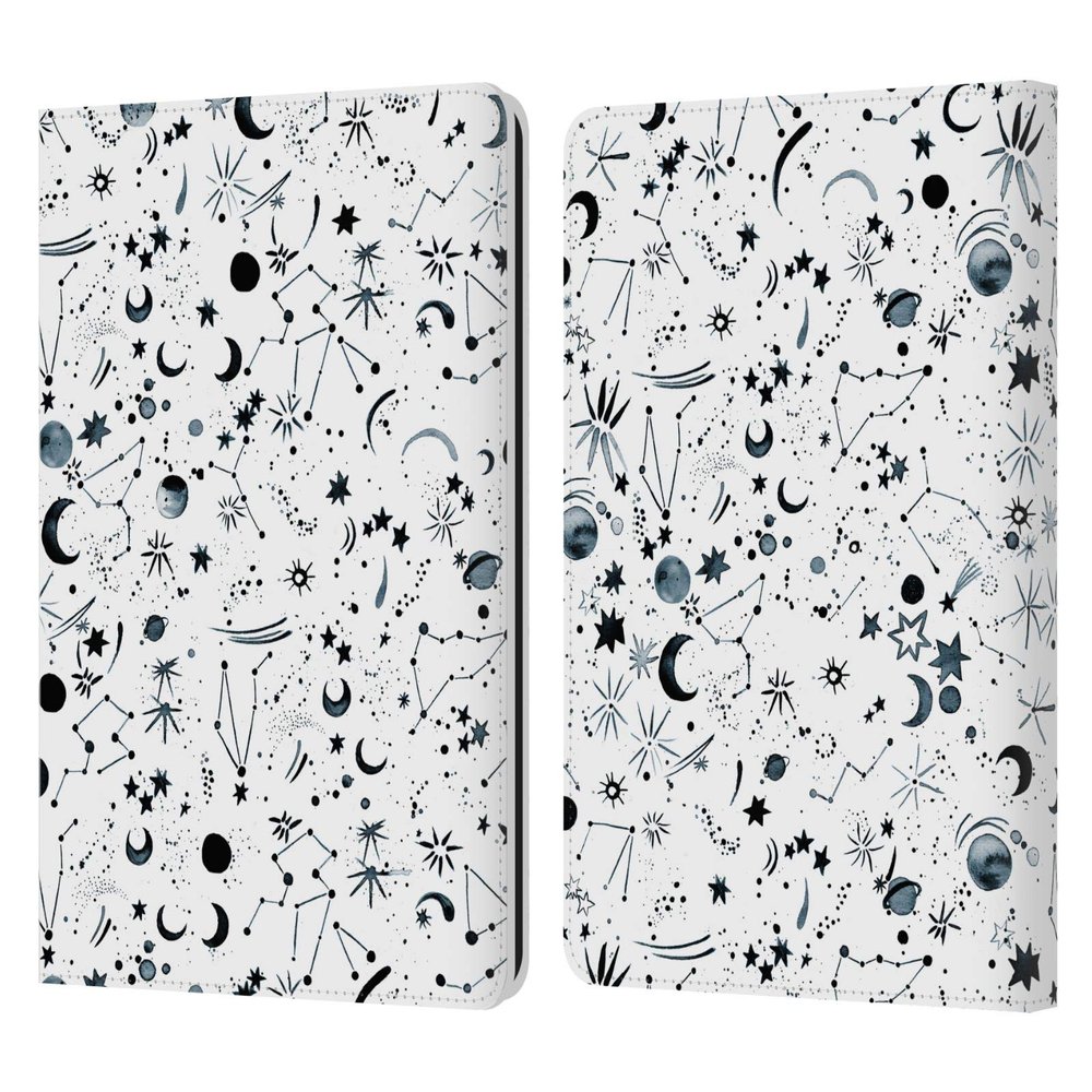 Head Case Designs Officially Licensed Ninola Astrology Space White Patterns 4 Leather Wallet Case Compatible with Kindle Paperwhite 1/2 / 3