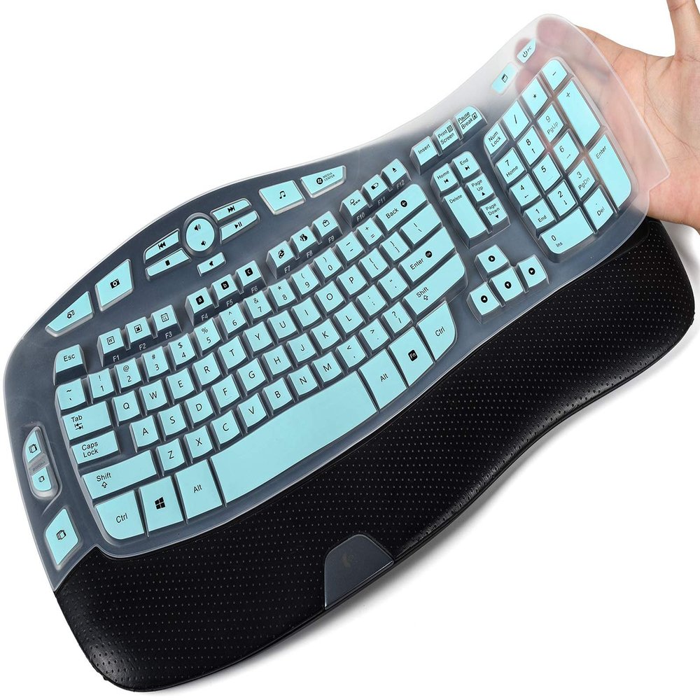 CaseBuy Keyboard Cover for Logitech K350 & MK550, Ultra Thin Protector, Mint