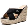 ZBYY Wedge Sandals for Women,Summer Strappy Espadrille Platform Slide Open Toe Crisscross Straps Comfort Beach Sandals view 1