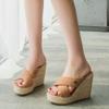 ZBYY Wedge Sandals for Women,Summer Strappy Espadrille Platform Slide Open Toe Crisscross Straps Comfort Beach Sandals view 2