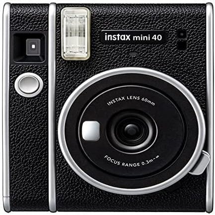 Fujifilm Instax Mini 40 Instant Camera Vintage Black Look, Camera for Kids, Wedding, Birthday Or Any Occasion