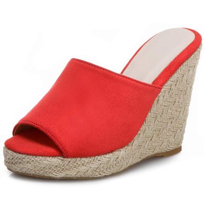 ZBYY Wedges Sandals for Women,Peep Toe Sandals Summer Fashion Beach Slippers Espadrille Platform Wedge Sandals