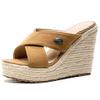 ZBYY Wedge Sandals for Women,Summer Strappy Espadrille Platform Slide Open Toe Crisscross Straps Comfort Beach Sandals view 1