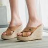 ZBYY Wedge Sandals for Women,Summer Strappy Espadrille Platform Slide Open Toe Crisscross Straps Comfort Beach Sandals view 3