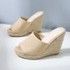 ZBYY Wedges Sandals for Women,Peep Toe Sandals Summer Fashion Beach Slippers Espadrille Platform Wedge Sandals view 3