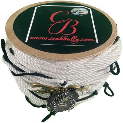600' 1/4" 3 Strand Medium-Soft Lay Twisted Nylon Zebra 3/16" SnoodTrotline
