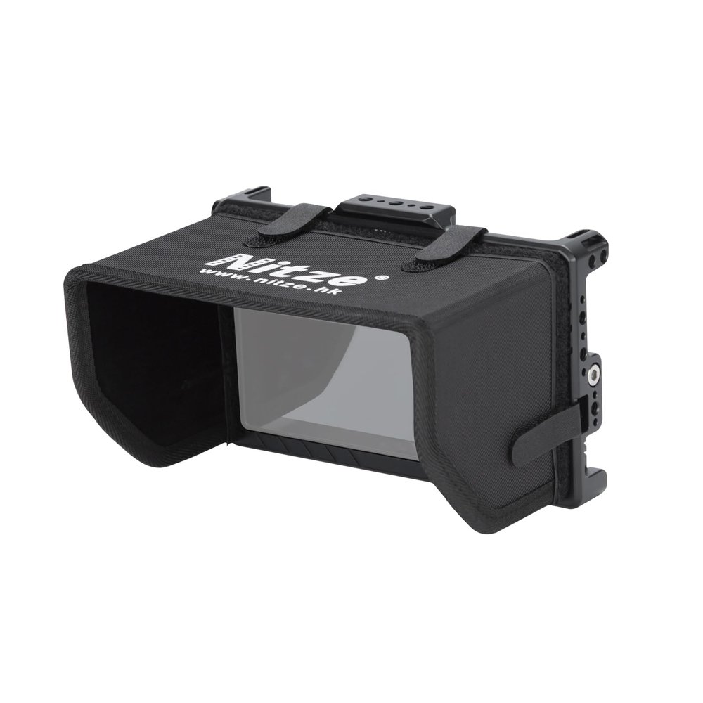 Nitze Cage for Feelworld LUT6/ LUT6S/ LUT6E Monitor with Sunhood, HDMI Cable Clamp and Built-in NATO Rail - JTP2-LUT6S