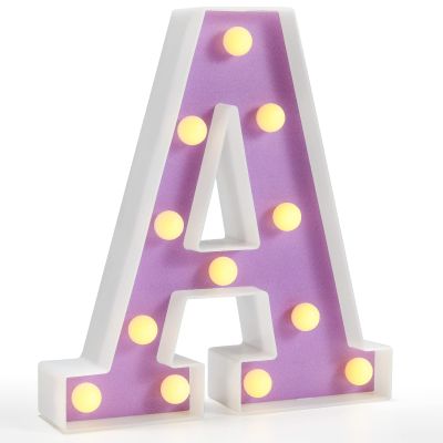 Pooqla Light Up Letters A, Marquee Letters Purple Birthday Decorations