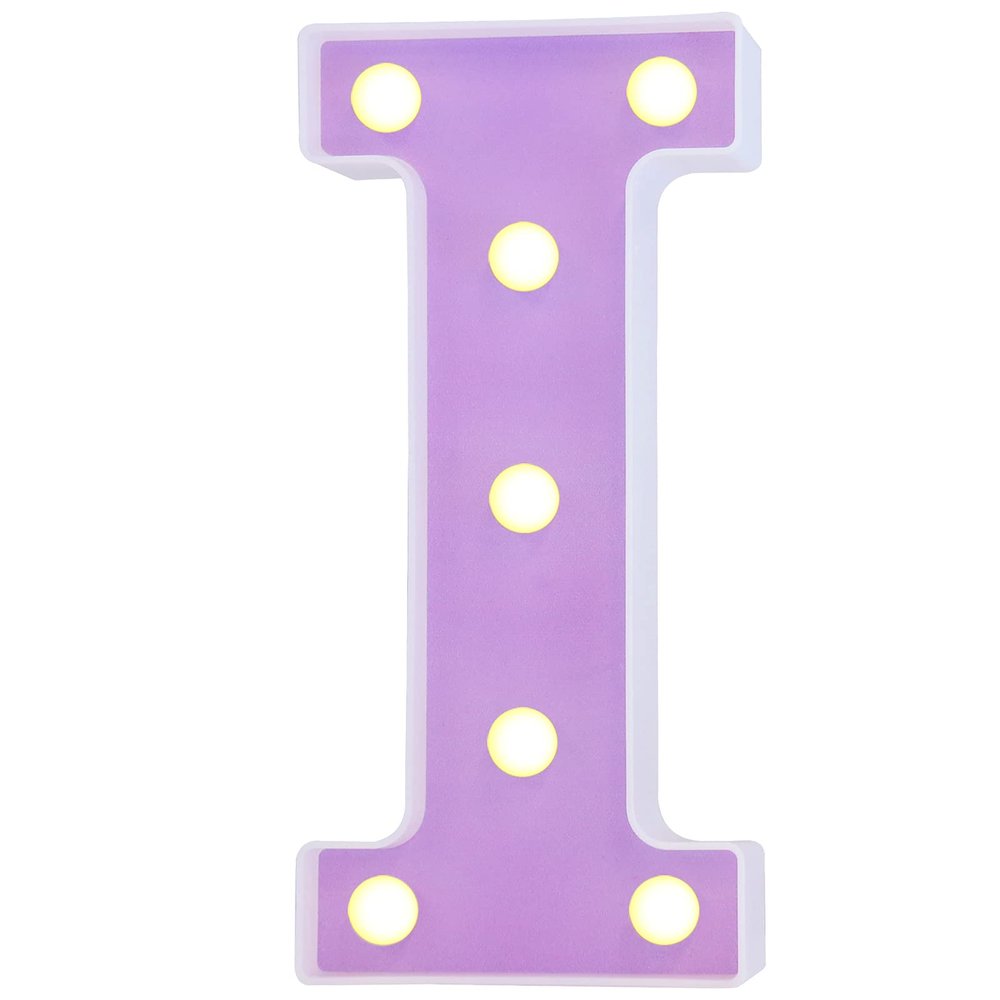Pooqla Light Up Letters I, Marquee Letters Purple Birthday Decorations