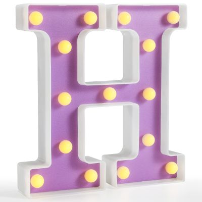 Pooqla Light Up Letters H, Marquee Letters Purple Birthday Decorations
