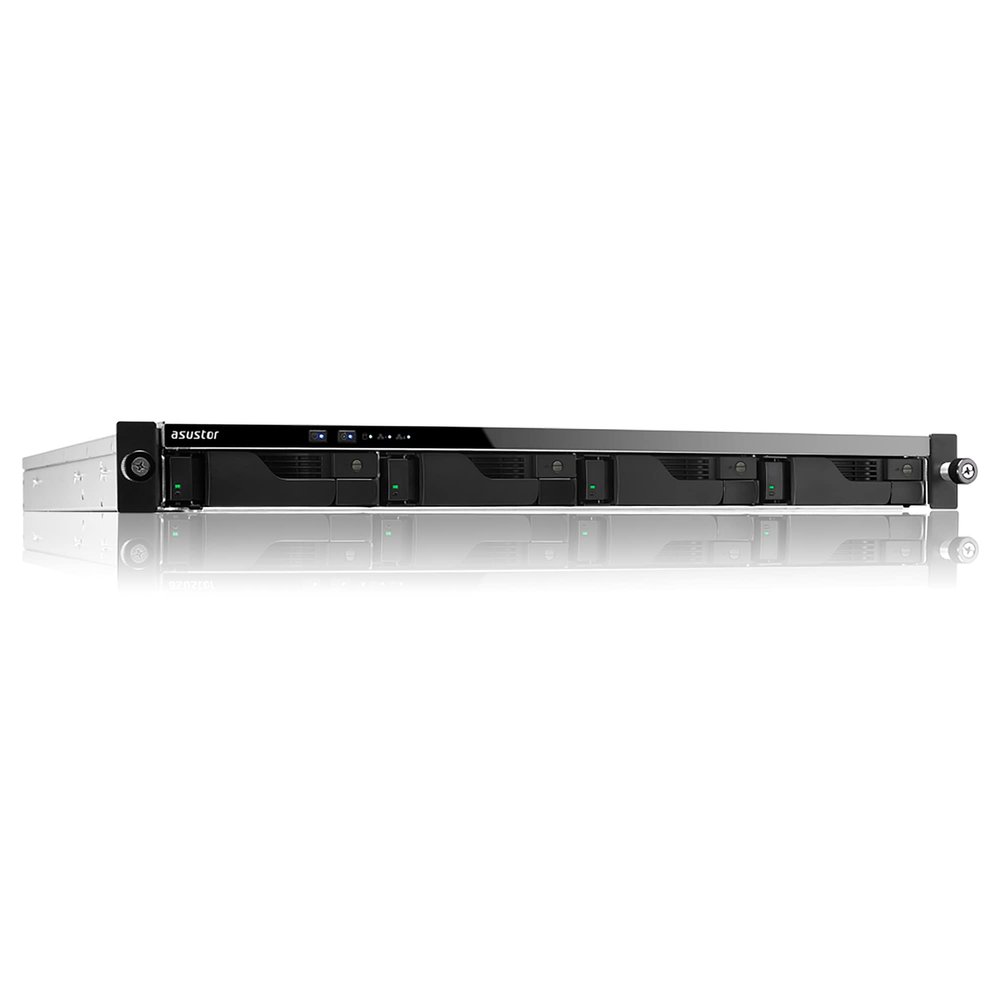 Asustor Lockerstor 4RD AS6504RD - 4 Bay NAS, Quad-Core 2.1GHz CPU, 2.5GbE Port, 8GB DDR4, 1U Rackmount Server with redundant Power Supply (Diskless)