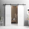VDOMDOORS Modern Double Barn Door/Mela 7444 / 13FT Rail Track Set/Solid Panel Interior Doors-36" x 96"-Black Rail view 2