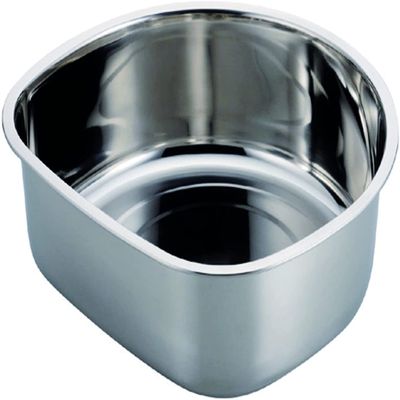 Pearl Metal HB-4144 D-Shaped Washtub, 9.8 inches (25 cm), Stainless Steel, At Aqua