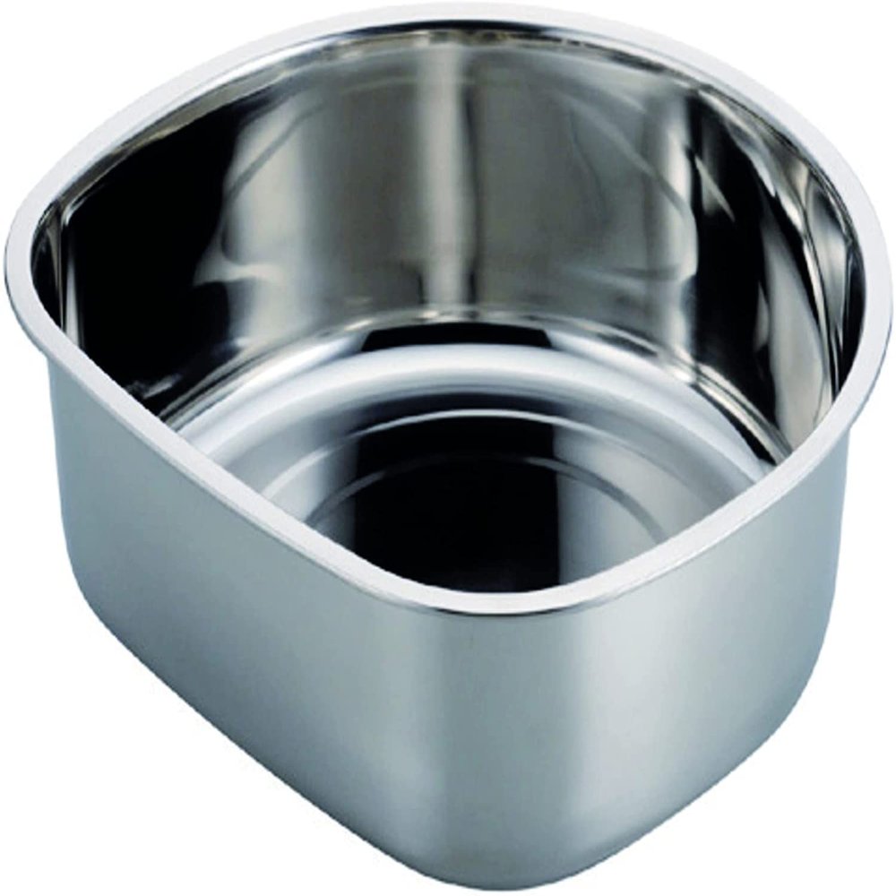 Pearl Metal HB-4144 D-Shaped Washtub, 9.8 inches (25 cm), Stainless Steel, At Aqua