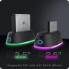 ICY BOX IB-1124L-C3 HDD / Hard Drive Docking Station USB 3.0 for SATA 2.5 Inch & 3.5 Inch RGB Lighting Hard Drive Cloning Station & Reader Adapter External Black view 3