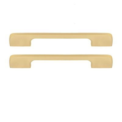 Panduo 2 Pieces Brushed Brass Pulls Square Furniture Handle, Kitchen Cabinet Door Handles and Knobs Brass Material, Bedroom Furniture Drawer Hardware Accessories (Size : Hole Distance 224mm)