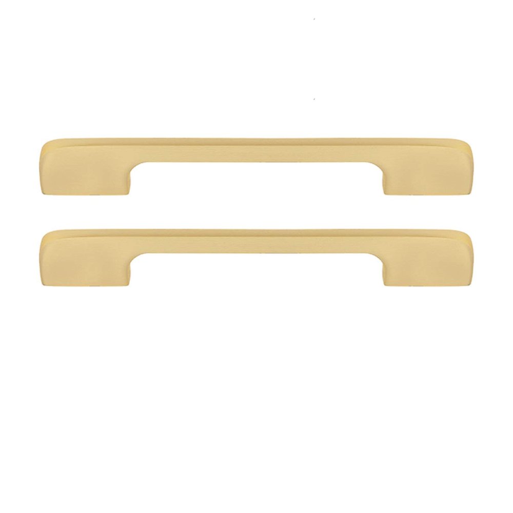 Panduo 2 Pieces Brushed Brass Pulls Square Furniture Handle, Kitchen Cabinet Door Handles and Knobs Brass Material, Bedroom Furniture Drawer Hardware Accessories (Size : Hole Distance 224mm)