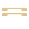 Panduo 2 Pieces Brushed Brass Pulls Square Furniture Handle, Kitchen Cabinet Door Handles and Knobs Brass Material, Bedroom Furniture Drawer Hardware Accessories (Size : Hole Distance 224mm) view 1