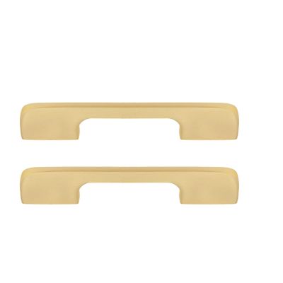 Panduo 2 Pieces Brushed Brass Pulls Square Furniture Handle, Kitchen Cabinet Door Handles and Knobs Brass Material, Bedroom Furniture Drawer Hardware Accessories (Size : Hole Distance 96mm)